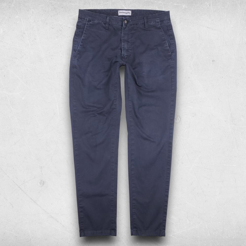 Personality Castiglioncello Pants Men US 32/IT 48‎ Navy Slim Chino Trouser Italy